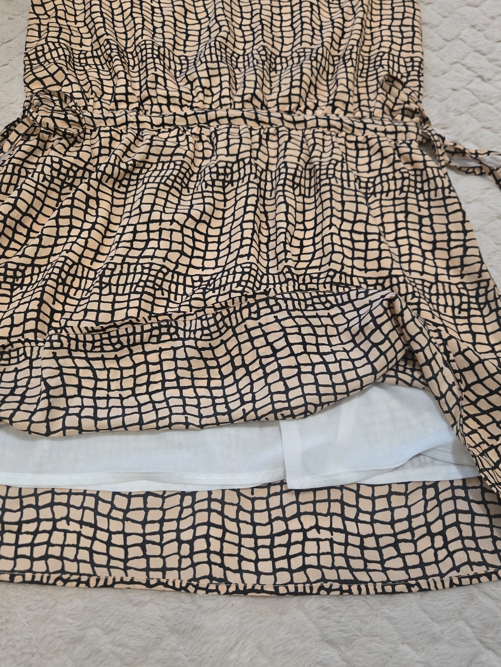 Funky People Vintage Tan and Black Sleeveless Dress, Size Medium - Picture 6 of 8